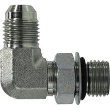 Right-angle elbow connector 7/8-14 x 1-5/16-12 Joint Industry Council x O-Ring Elbow Connector