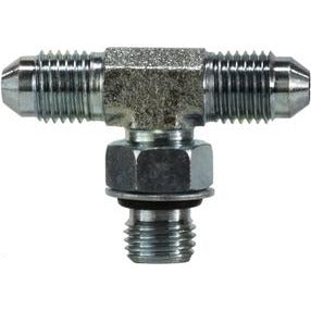 Metal branch tee adapter 7/16-20 x 7/16-20 Male JIC x Male O-Ring Boss Branch Tee
