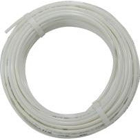 Durable white polyethylene tubing with a 3/8-inch outside diameter, designed for durable, low-pressure fluid and air transfer with excellent chemical resistance – 3/8 Outside Diameter White Polyethylene Tubing 100