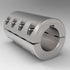 5/8" X 5/8" Two-Piece Split Clamp-Type Rigid Shaft Coupling/Kwys, Aluminum