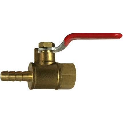 1/4 Female Iron Pipe x 1/4 Hose Barb Forged Mini Ball Valve