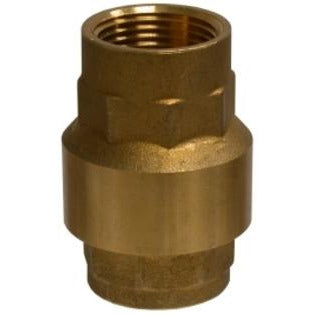 A brass in-line check valve with threaded connections. - 2-1/2 Brass In-Line Check