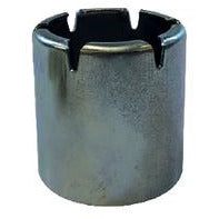 A metal crimp ferrule, likely made of steel, with a black band on the side. - 1/2 x 1-1/16 Crimplok Crimp Ferrule