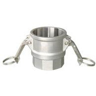 A stainless steel 1-1/4 PART D pipe connector with a D-shaped flange and a cylindrical body, featuring two bolt holes for secure mounting - 1-1-4 Part D Stainless 316