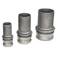 Three different views of a silver aluminum crimp lock, showing the product from various angles - 2 Part E Aluminum Crimplok