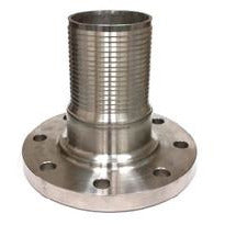 A steel comb nipple with a flange and barbed hose connection - 2 CrimpLok Combination Nipple Steel with 150 Pressure Differential