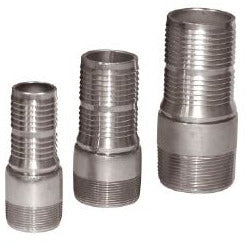 Threaded plated CrimpLok combination nipple with 2-1/2 inch connection for secure hose and pipe assemblies – 2-1/2 CrimpLok Combination Nipple Threaded Plated