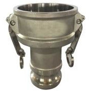 Stainless Steel cam and groove reducer coupler/adapter, featuring a female coupler and a male adapter - 6 x 4 Part D Stainless 316 Reducer