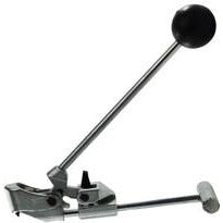 A steel locking tool with a handle and a clamping mechanism, primarily silver or gray in color. Locking Tool