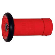 A red plastic fog nozzle with NPS threads, primarily used for fire hose connections - 2 PLASTIC FOG NOZZLE NPS