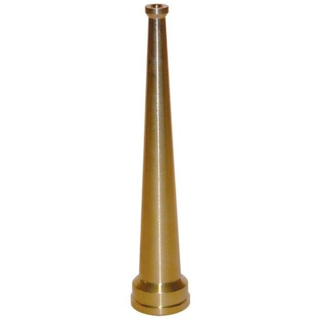 A gold-colored brass nozzle with NPS threading, designed for fluid control applications. - 3/4 Special Brass Nozzle National Pipe Straight