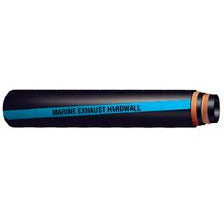 A black cylindrical marine exhaust hardwall with blue and orange stripes, and the text 'MARINE EXHAUST HARDWALL' printed on it - 3 Marine Exhaust Hard 100' Roll 