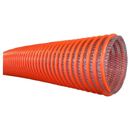 Durable orange hose with textile reinforcement for high-pressure use 6 Textile Reinforced Orange Suction 100' Roll