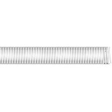 A coiled white PVC suction tube with a helical shape. - 4 White Helix Polyvinyl Chloride Suction 100' Roll