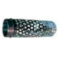 Round hole long thin strainer, featuring a female iron pipe connection and a narrow, cylindrical galvanized steel body - 3 Long Thin Round Hole Strainer