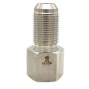A stainless steel male joint industrial connection x 1/4 female national pipe thread bulkhead fitting. - 316 -04 Male Joint Industrial Connection x 1/4 Female National Pipe Thread Bulkhead