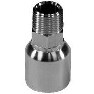 A stainless steel 43 Series Hose x Male National Pipe Thread adapter with a male threaded end and a female JIC hose connection. - 43 Series 1/4 Hose X 1/4 Male National Pipe Thread