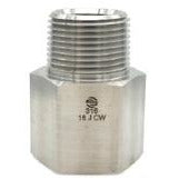 Stainless steel pipe expander with male national pipe thread on one end and female national pipe thread on the other - 316 3/4 Male National Pipe Thread x 1 Female National Pipe Thread Pipe Expander