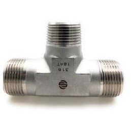 3-way stainless steel T-shaped male pipe fitting - 316 3/4 Male National Pipe Thread Tee