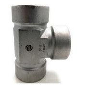 A silver-colored metal 1/4 FNPT tee plumbing fitting - 316 1/4 Female National Pipe Thread Tee