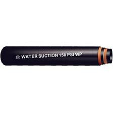 Heavy-duty black rubber water suction hose, reinforced with a rigid wire helix and layers of textile cords - 4 Rubber Water Suction Hose – 150 Pounds per Square Inch 100' Roll