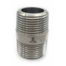 A stainless steel close nipple pipe fitting — 316 3/8 Male National Pipe Thread Close Nipple