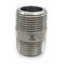 A stainless steel  close nipple pipe fitting - 316 1/4 Male National Pipe Thread Close Nipple